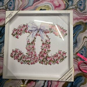 Floral Wall Art with Pink and White Accents